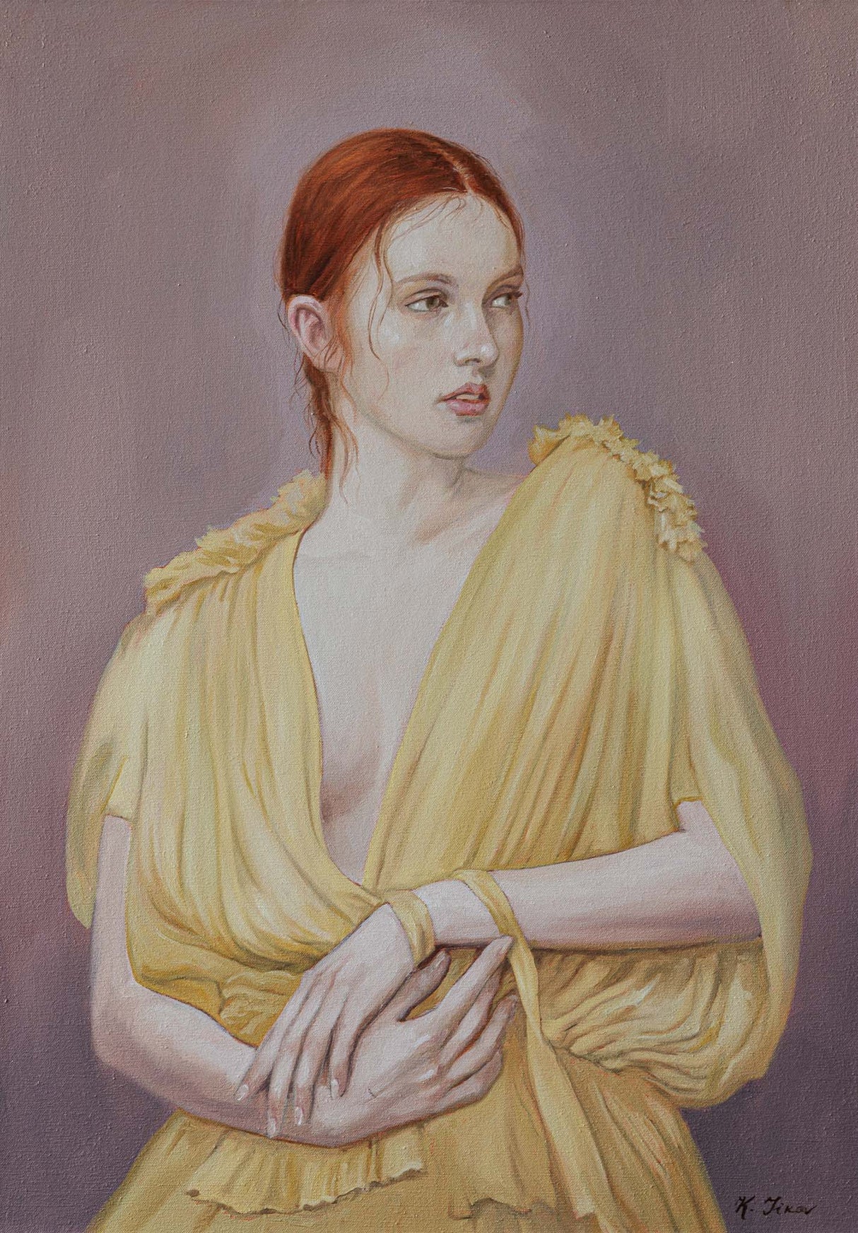 Момиче с жълта рокля