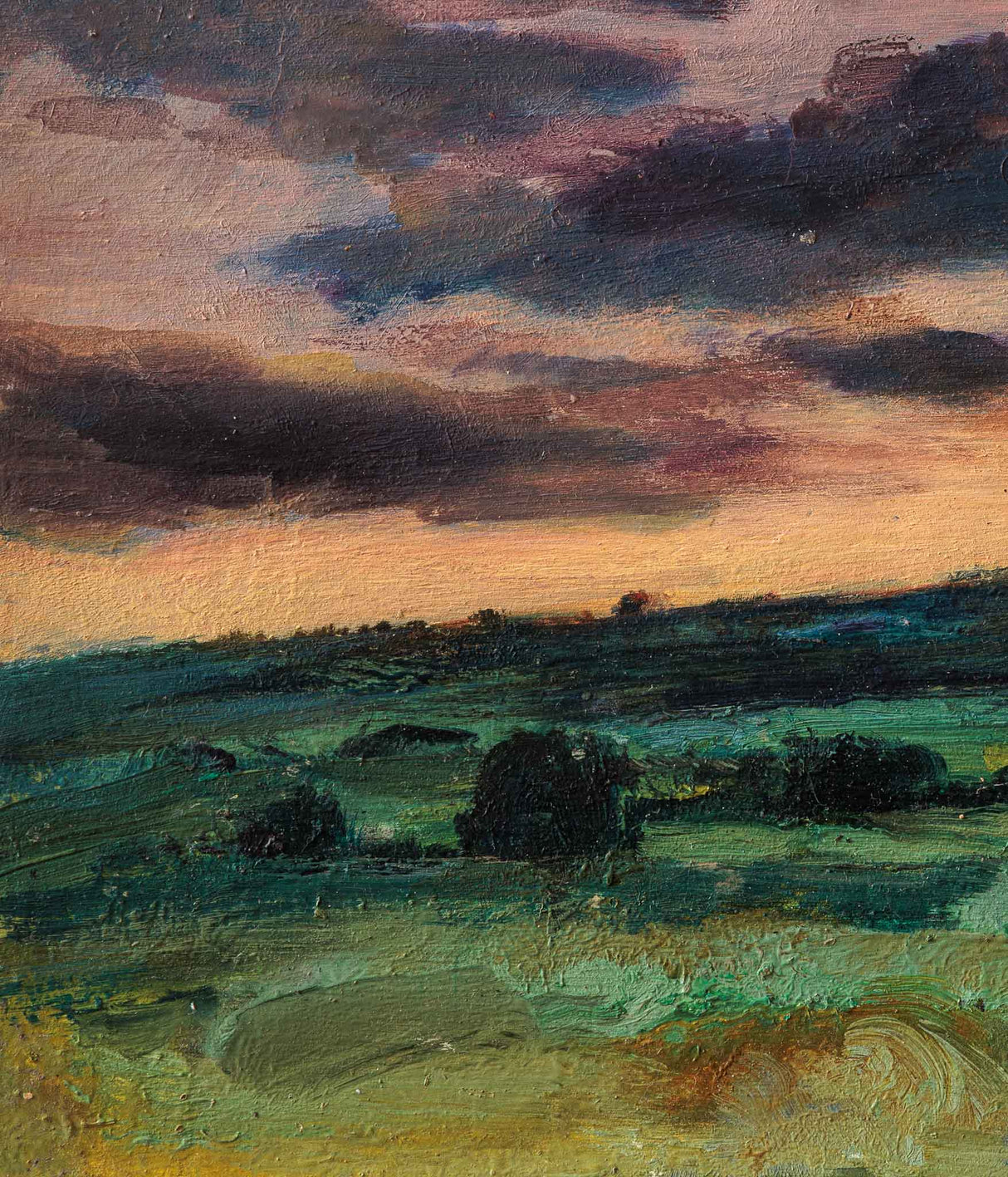 Залез край полето