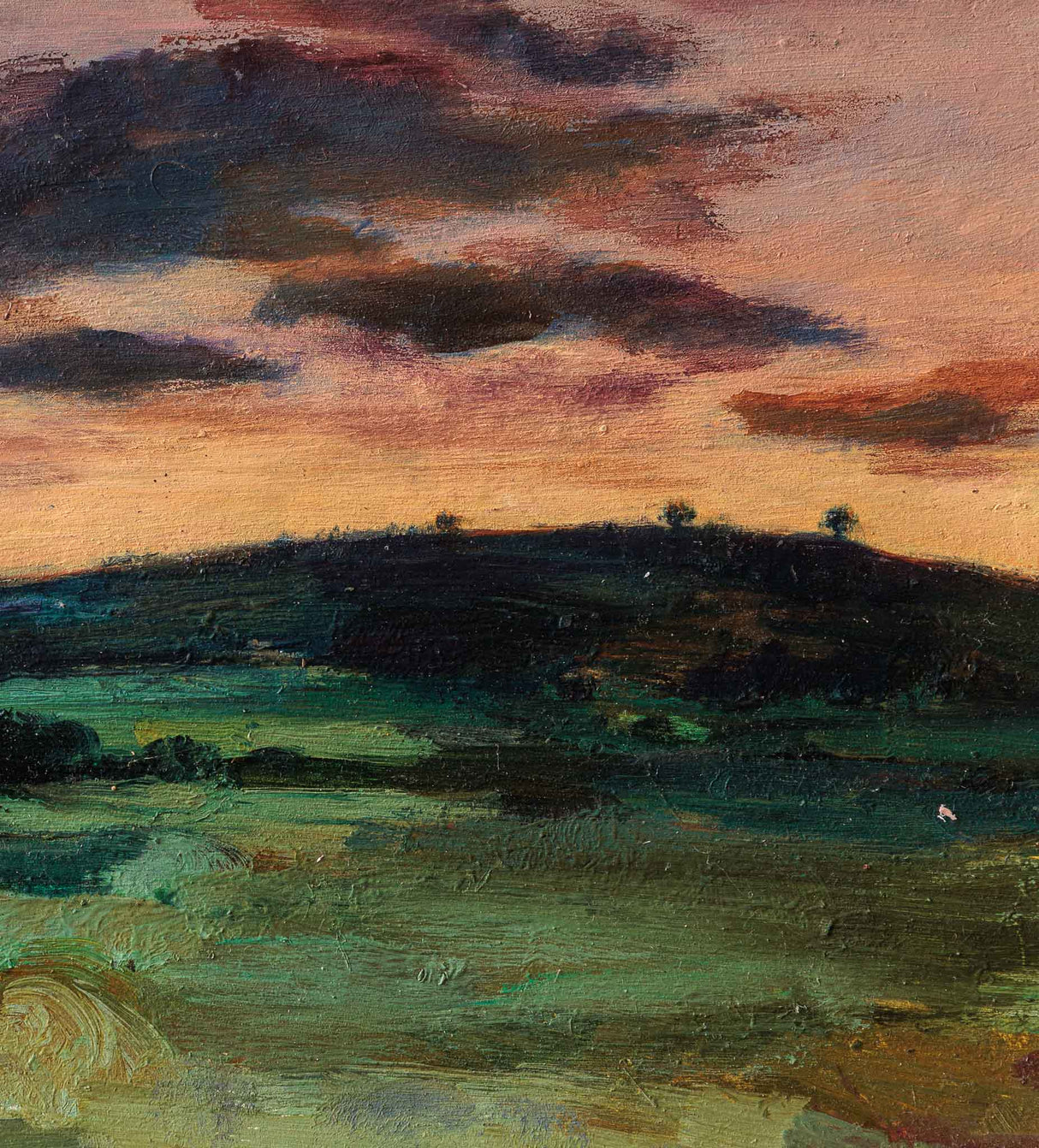 Залез край полето